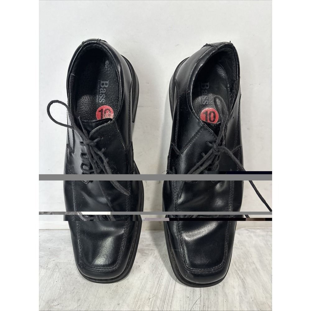 Mens 10D Bass Penny Loafers Classic Black Leather Slip On Dress Shoes